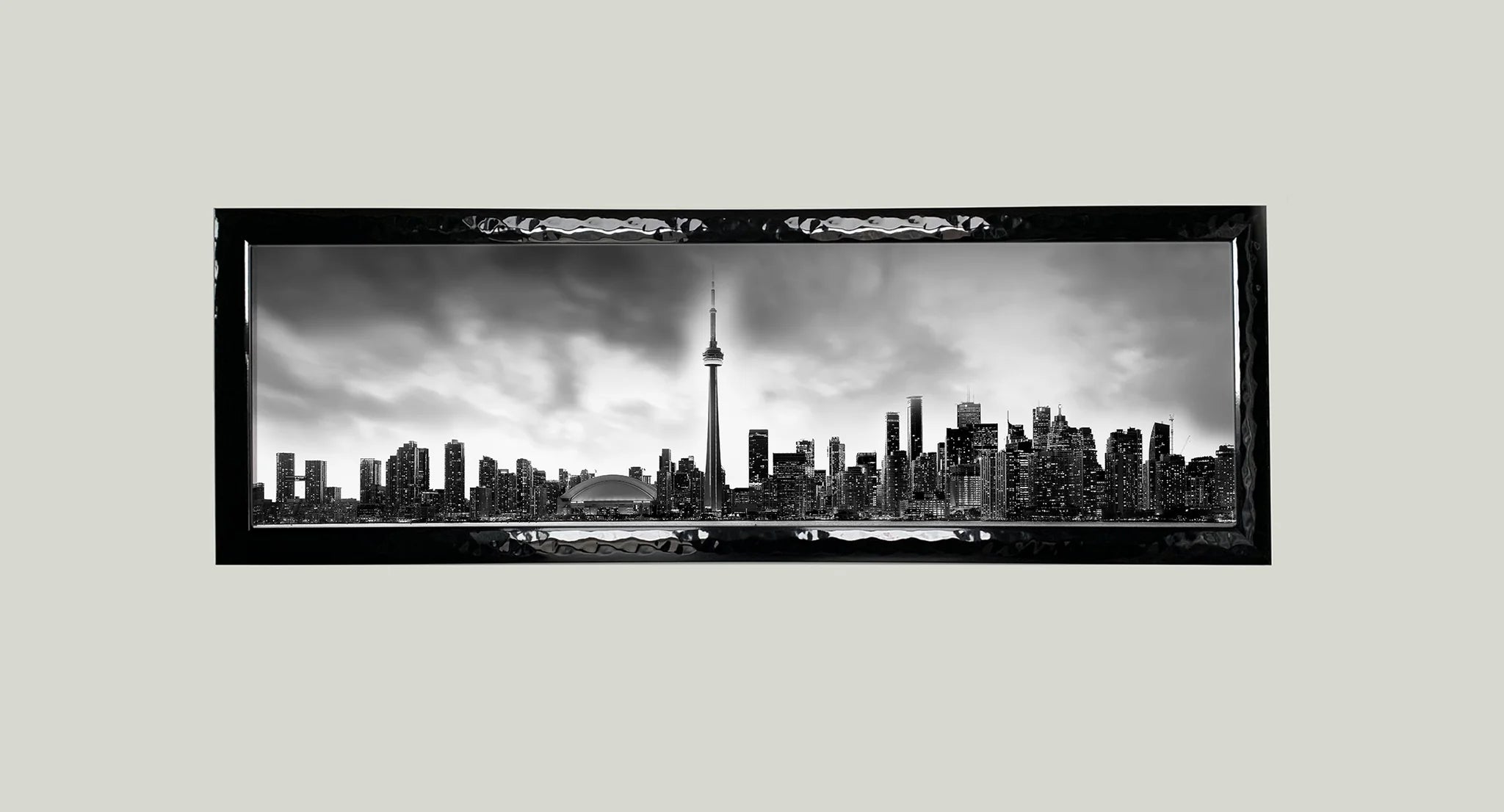 Limited Edition Black and White Framed Canvas of Toronto 72" x 24"