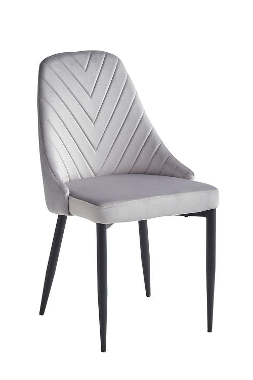 6 Piece Light Grey Velvet Chair C-1531