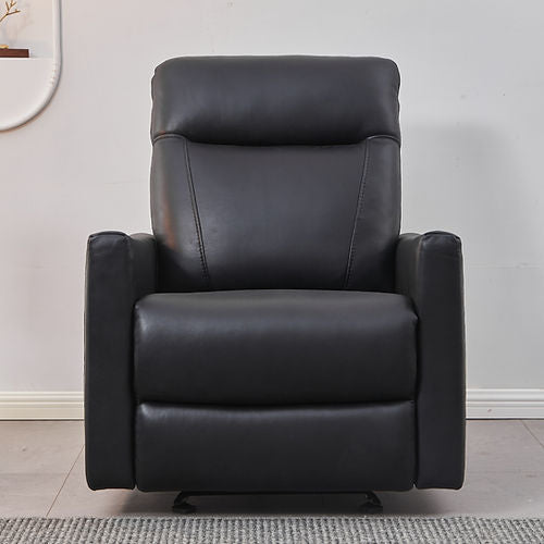 Power Recliner Chair Glider Rocker - Black Leather Match IF-8005