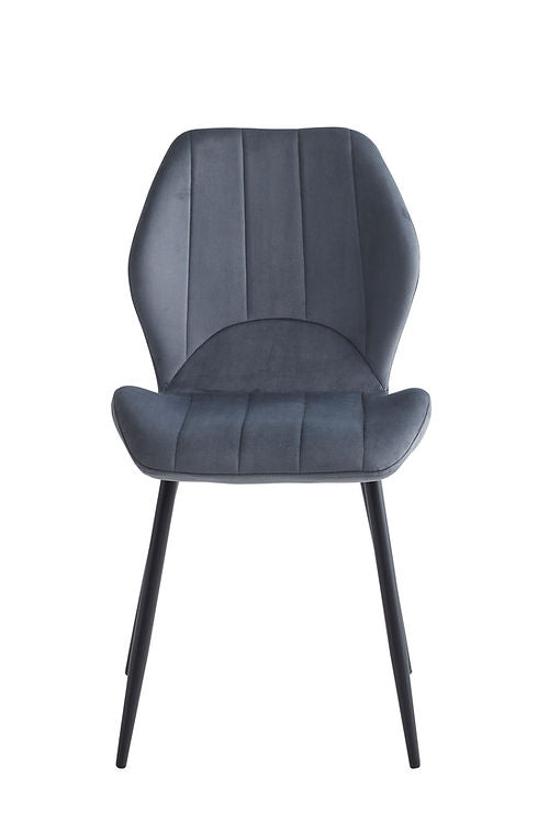 6 Piece Dark Grey Velvet Chair C-1536