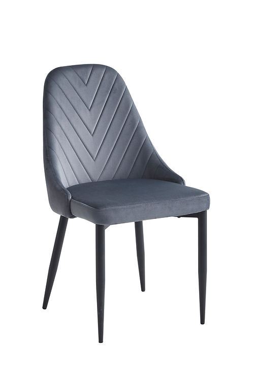 6 Piece Dark Grey Velvet Chair C-1532