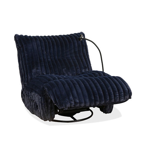 Blue Corduroy Fabric Recliner Chair with Swivel Glider Mechanism IF-6306