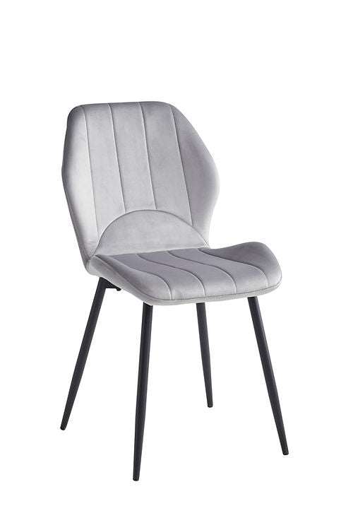 6 Piece Light Grey Velvet Chair C-1535