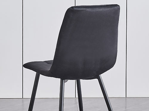 Soft Black / Grey Velvet Dining Chairs C-1591 / C-1592 (Set of 4)