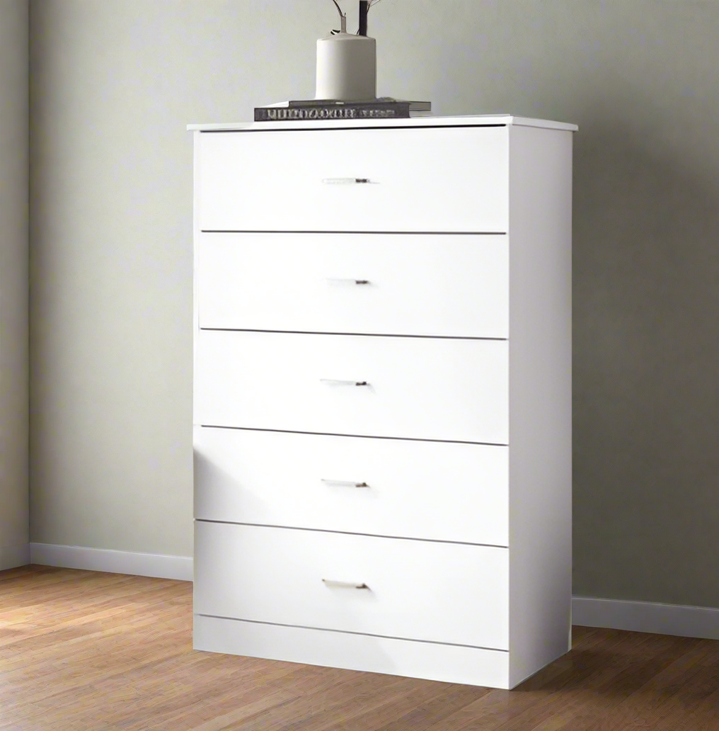 Fully Assembled Canadian Made 5 Drawer Chest White 1249