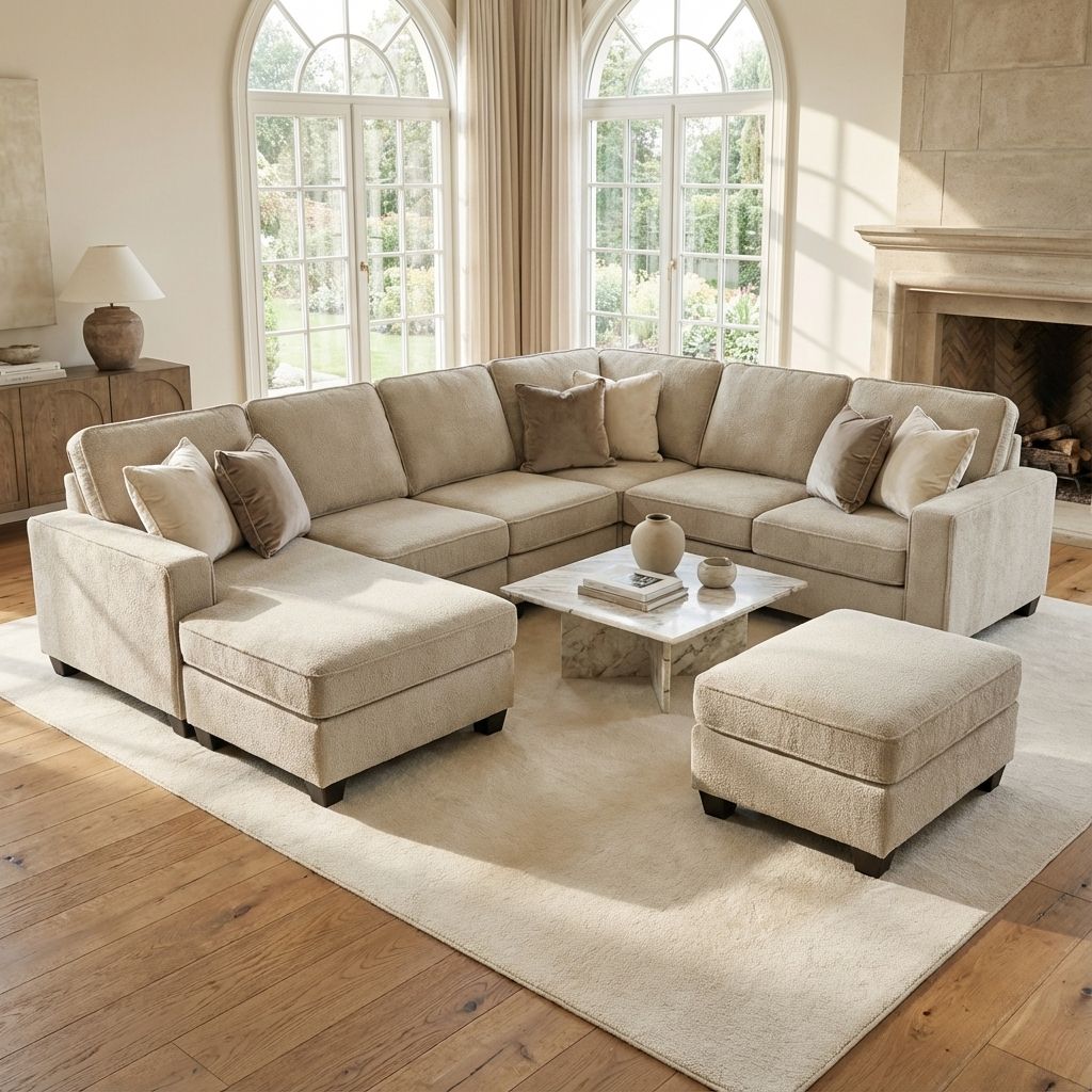 Corbin Toscana Grey Fabric Sectional with Ottoman & Built-in USB 60045