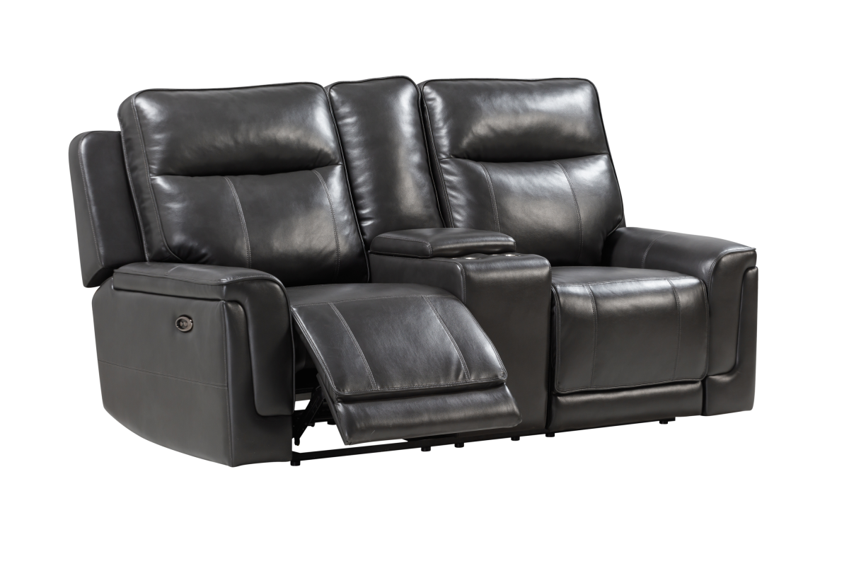 ( Discontinued ) Dallas Dual Power Recliner Charcoal Loveseat 760026