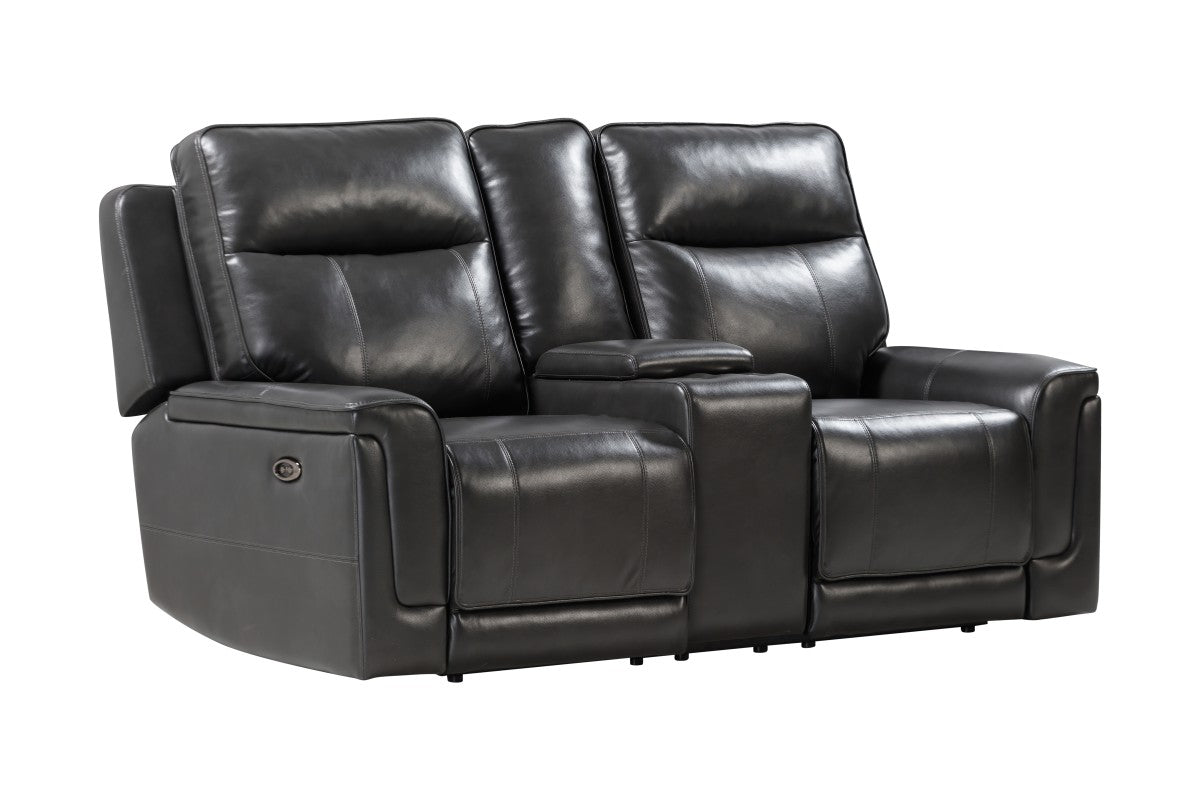 ( Discontinued ) Dallas Dual Power Recliner Charcoal Loveseat 760026