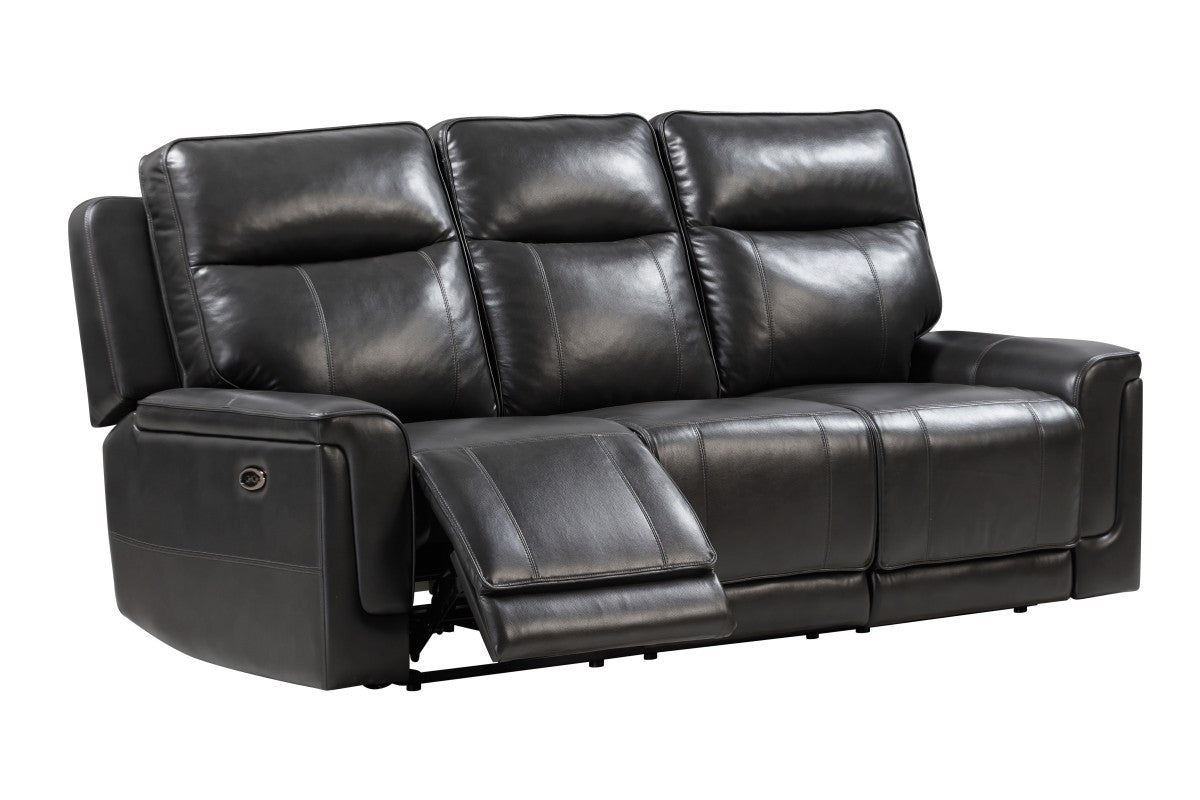 Dallas Dual Power Recliner Charcoal Sofa 760027