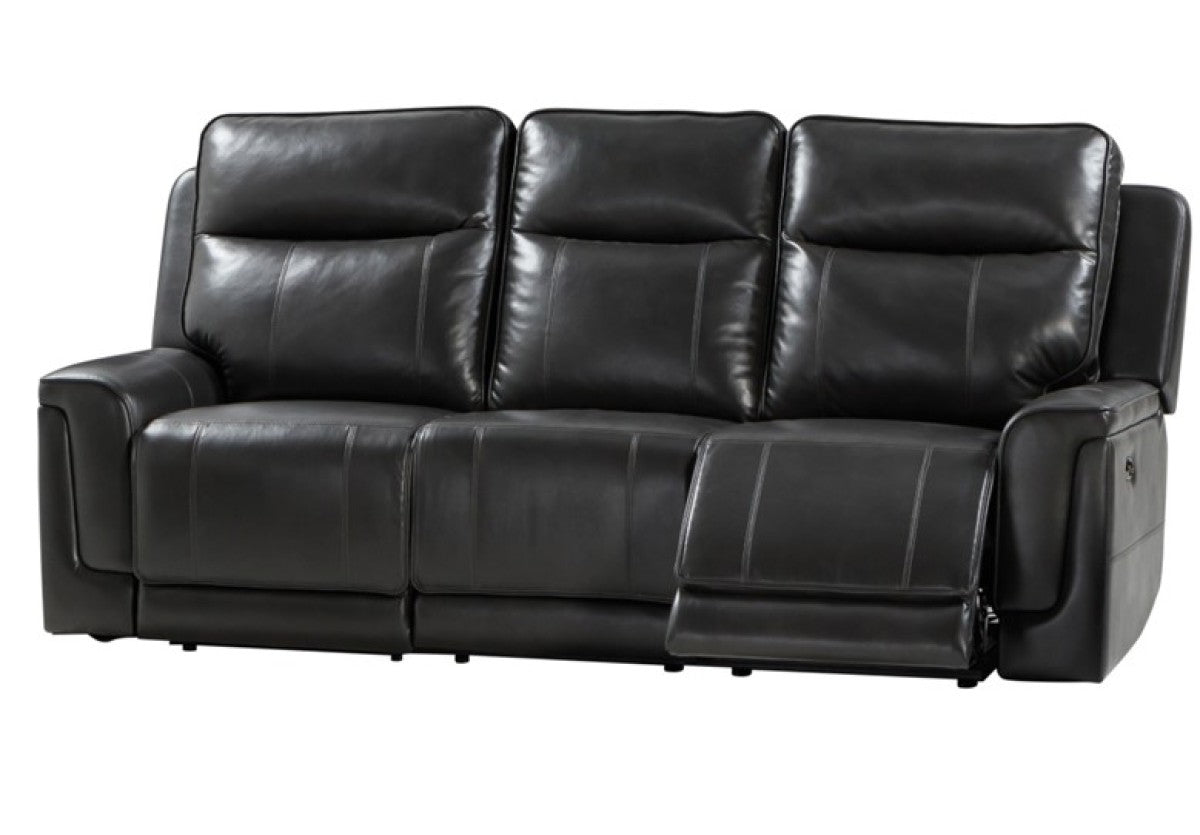 Dallas Dual Power Recliner Charcoal Sofa 760027