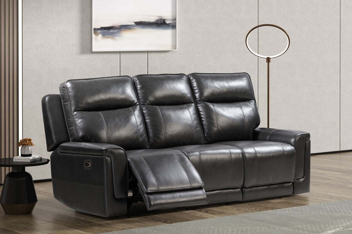 Dallas Dual Power Recliner Charcoal Sofa 760027