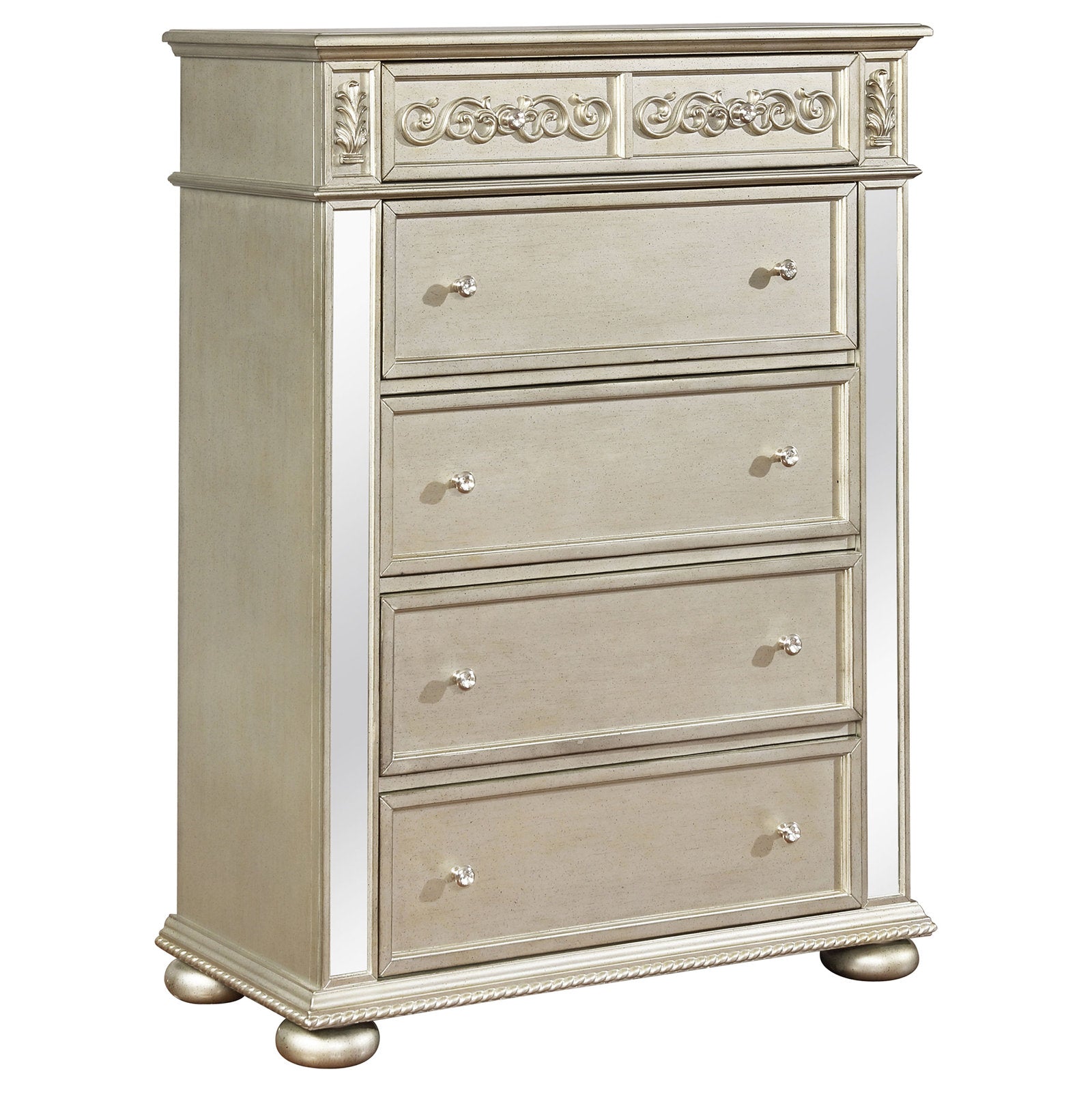 Platinum 5 Drawer Chest Silver 381