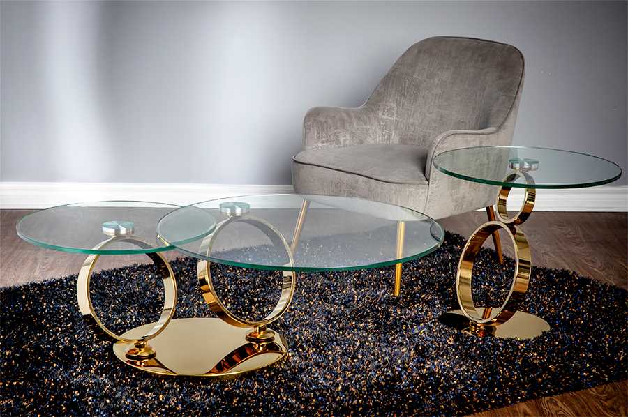 Gold Champion Swivels 360 Degree Coffee Table 53-117