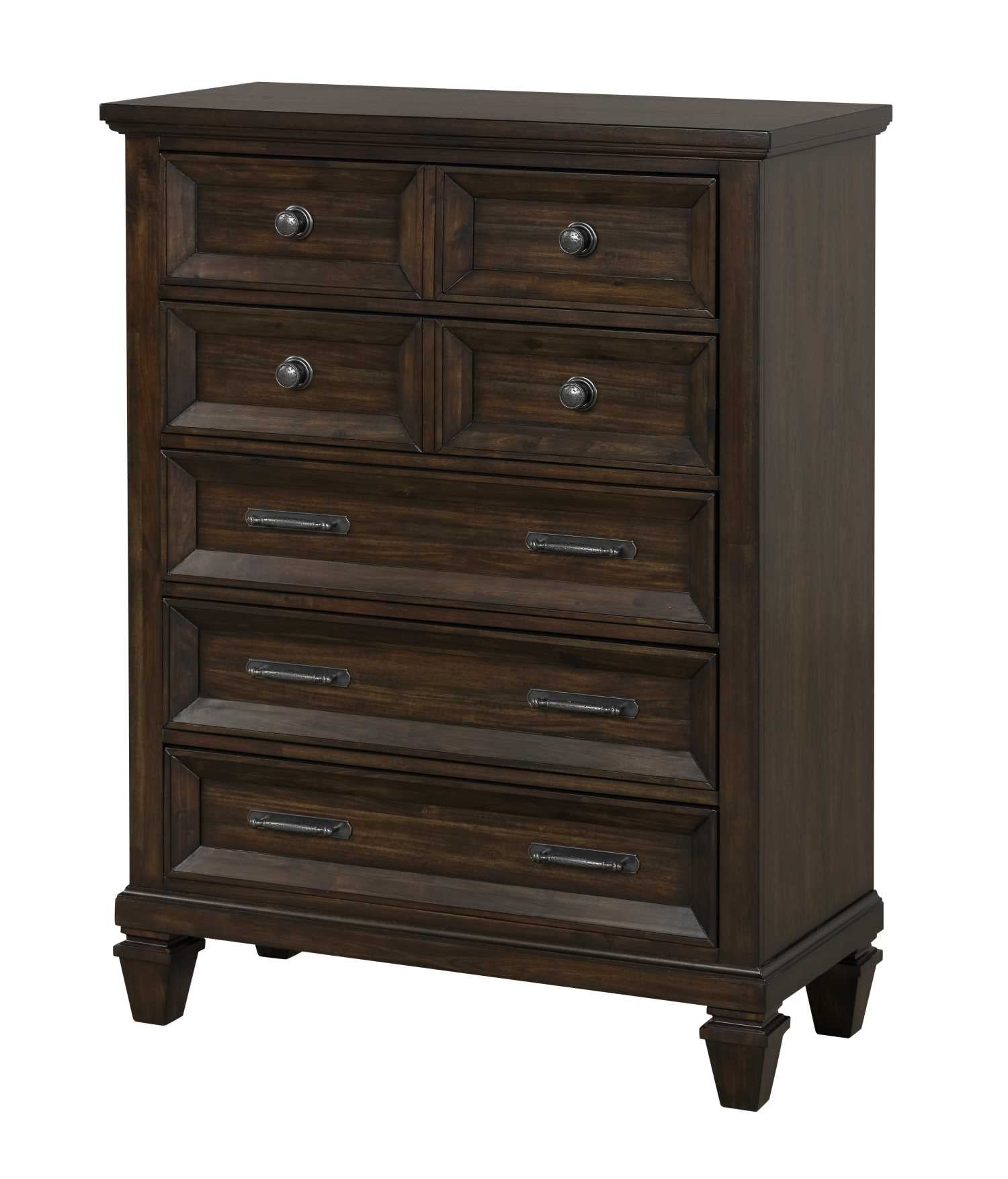 Hamilton Dark Walnut Wooden 8PC Bedroom Set With Storage Footboard 1251