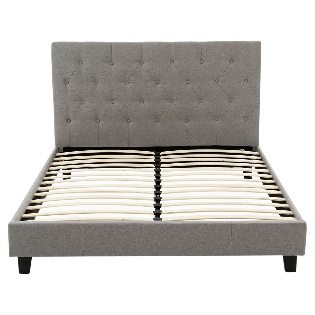 Grey Fabric Platform Bed T 2366 G