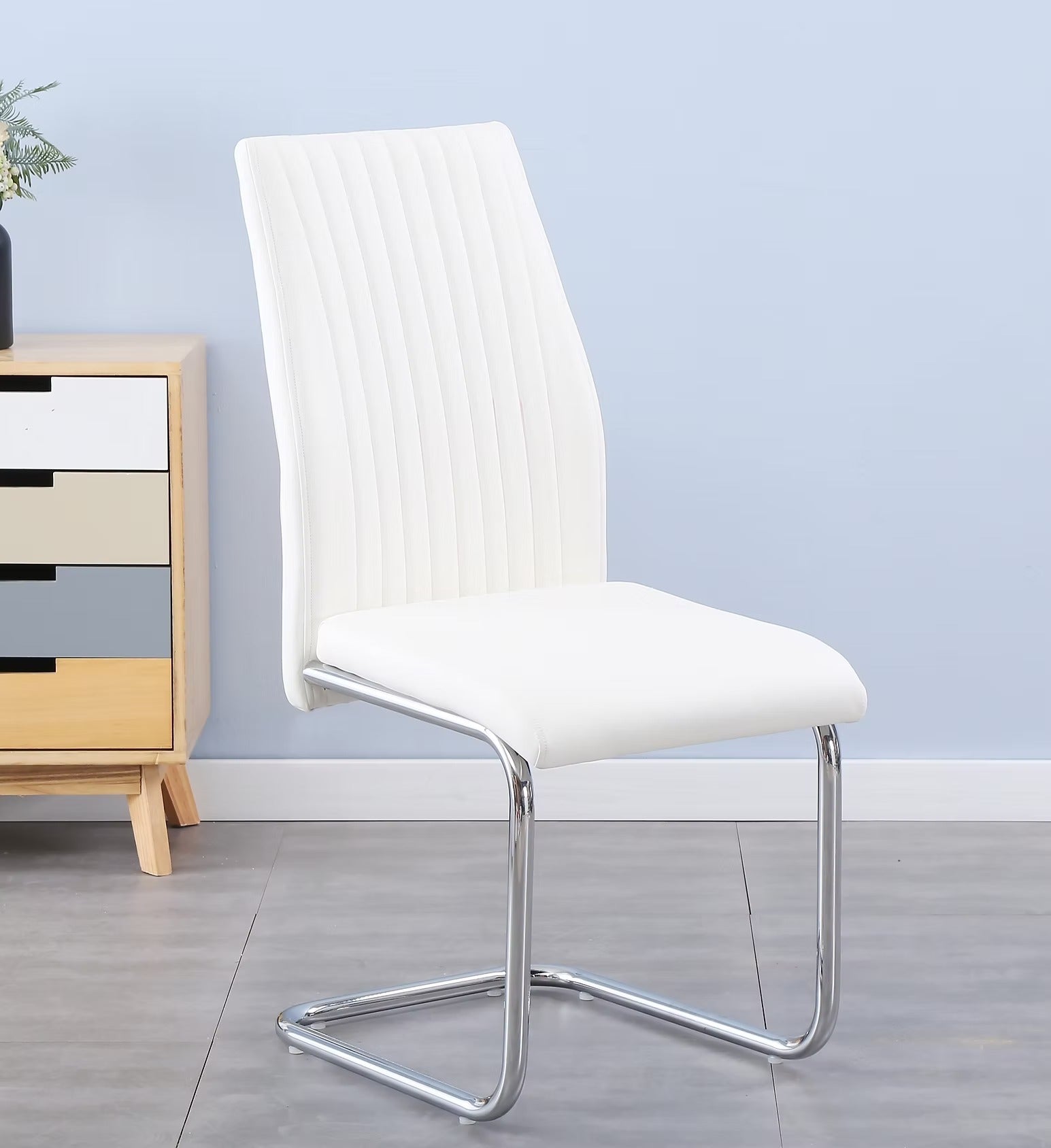 Tyler White Faux Marble Dining Table with 6 Chairs