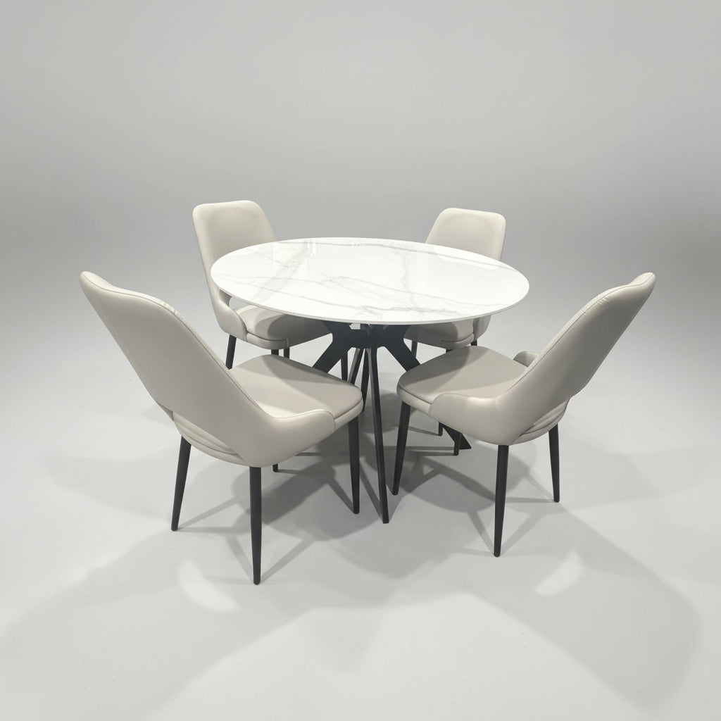 Ivy/Etzy Sintered Stone 5pc Dining Set