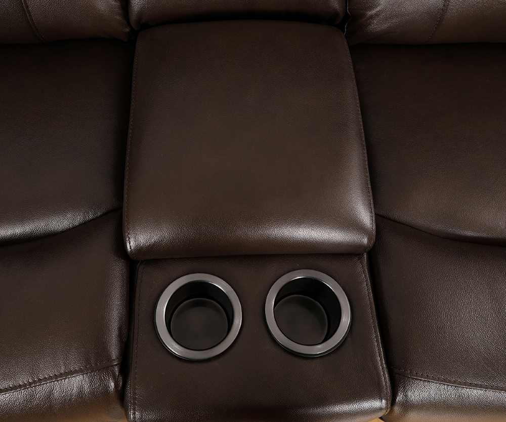 Maxim Brown Genuine Leather Power Recliner Sectinal Sofa 70630