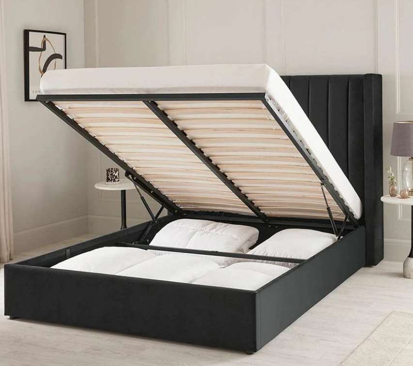 Oliver Hydraulic Lift Platform Storage Bed Black