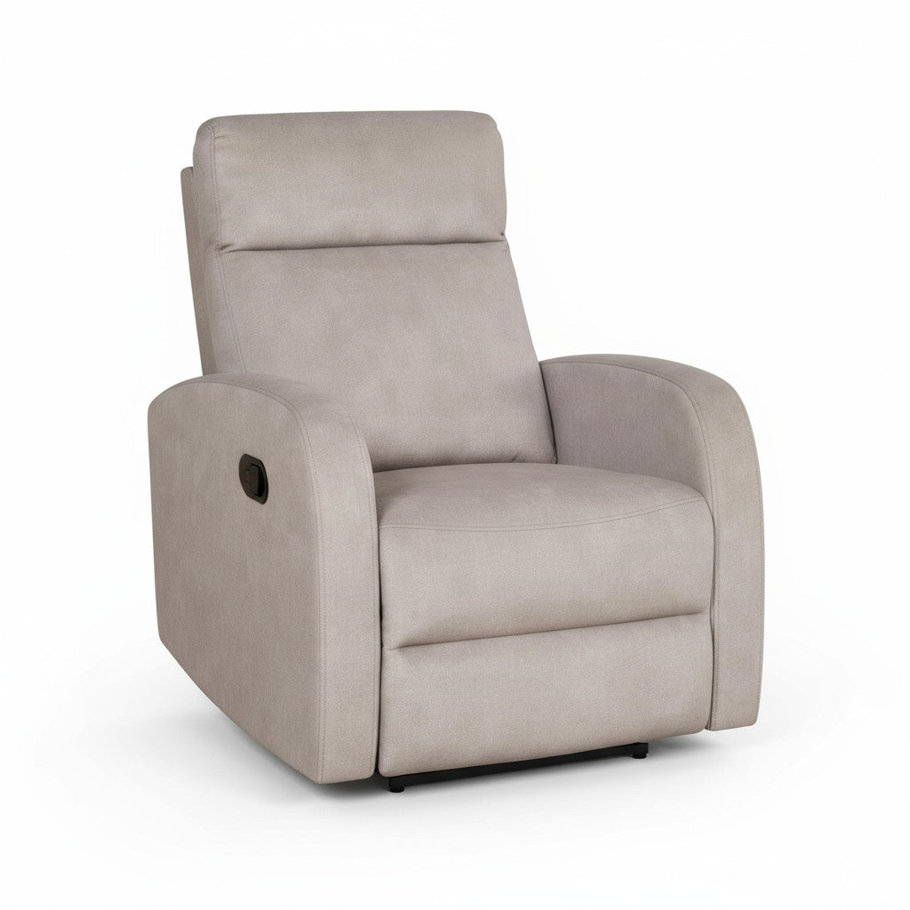Soft Latte Fabric Recliner Chair with Pull Handle and Swivel Glider Mechanism IF-6337