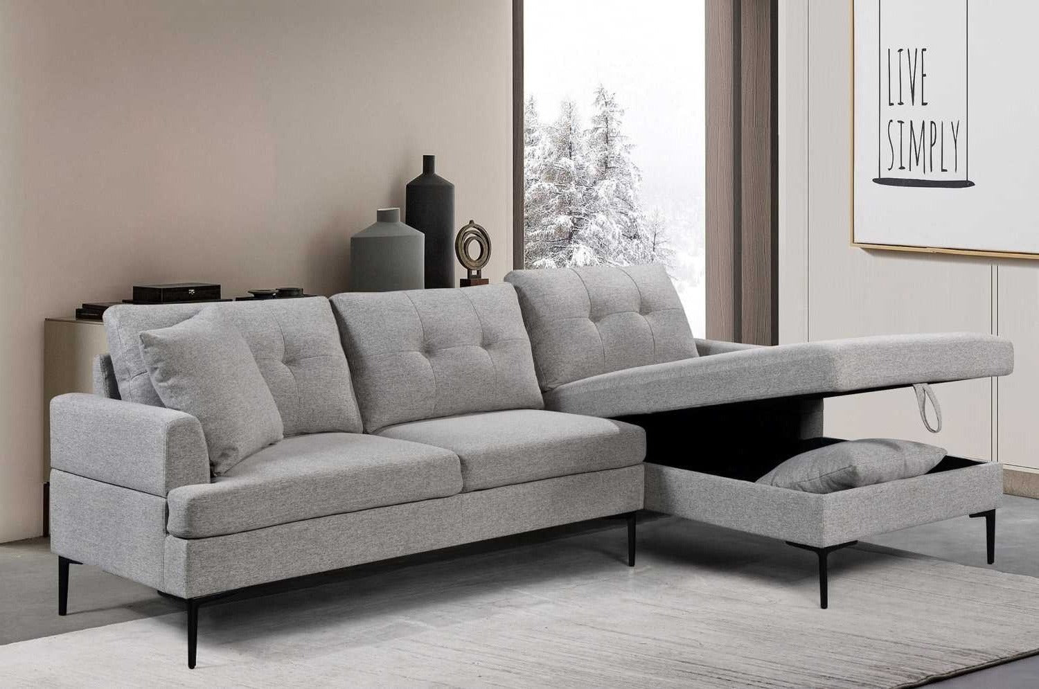 Grey Storage Sectional Sofa 9060 / 9061