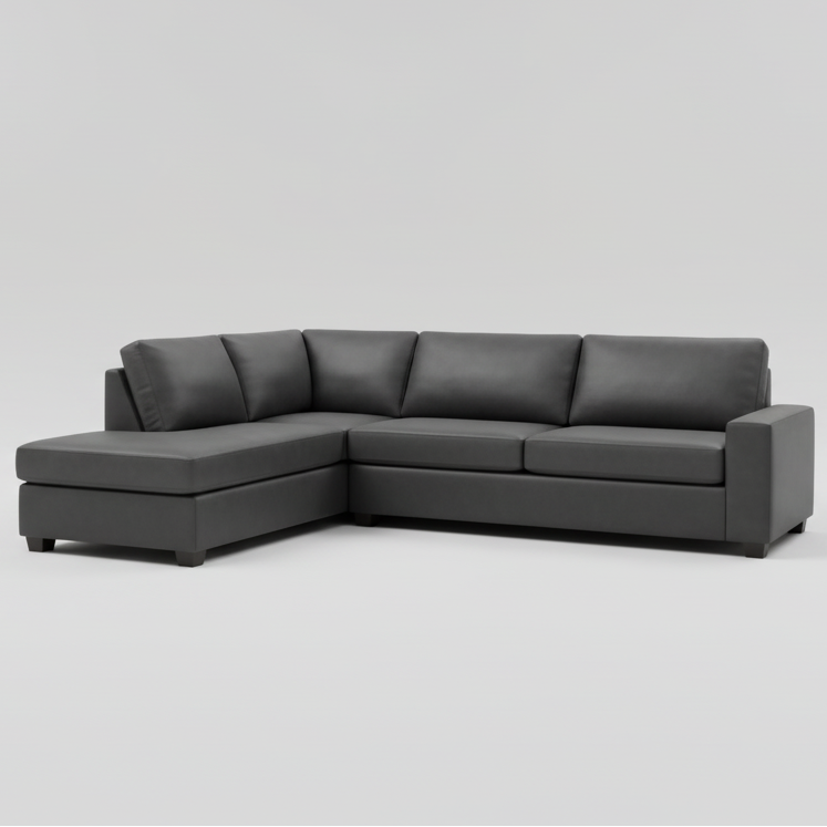 Canadian Made Genuine Leather Match Sectional Sofa 1257