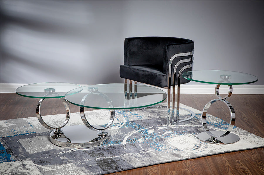 Silver Champion Swivels 360 Degree Coffee Table