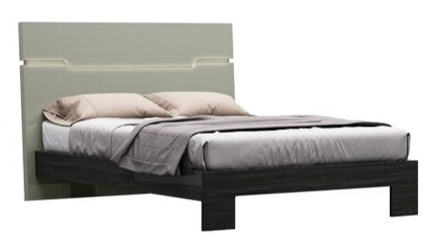 Skylar Gray Lacquer 6PC Bedroom Set With LED Headboard 1051