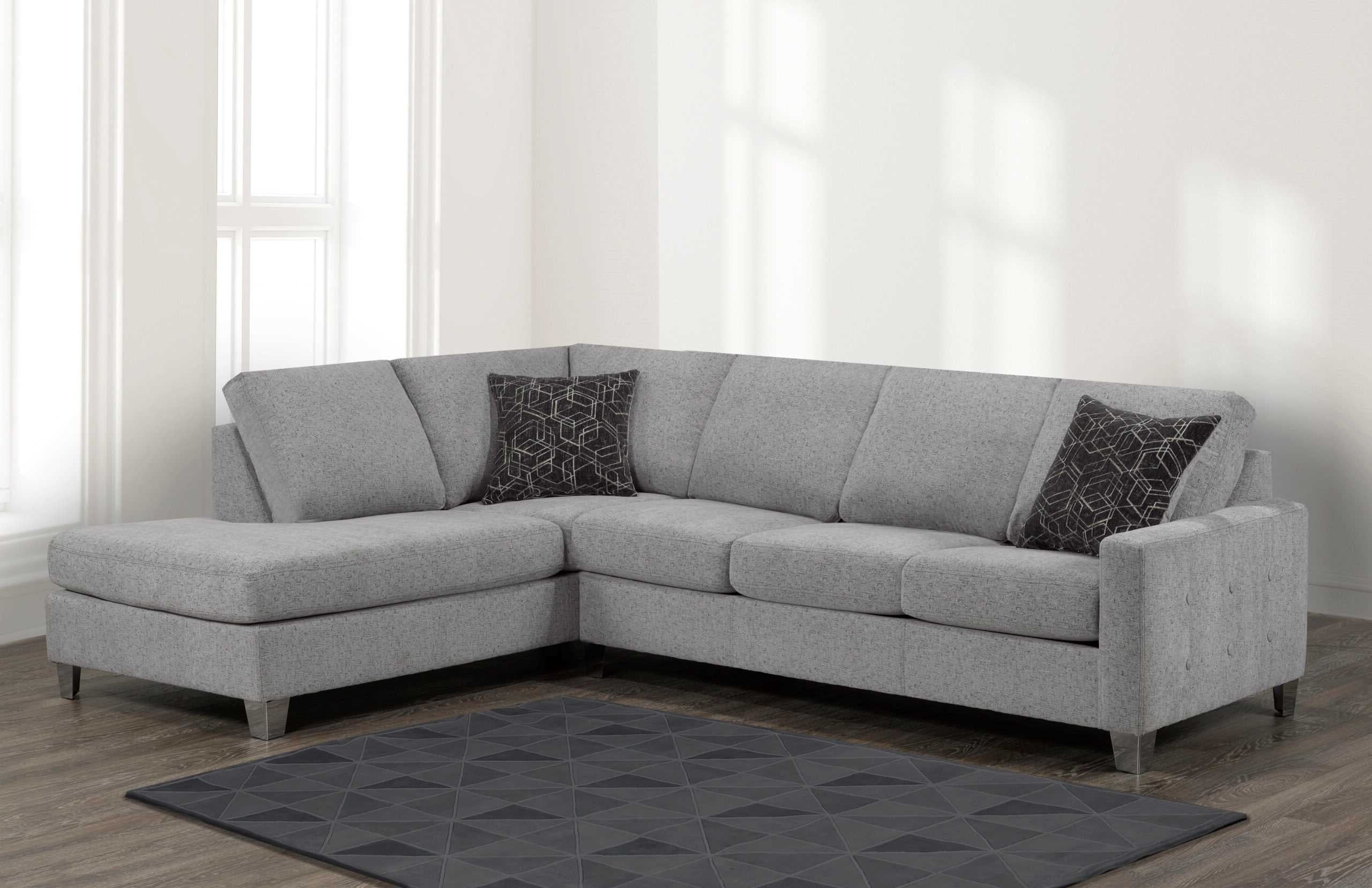 Francesca Ruba Silver Fabric Sectional Sofa 9851