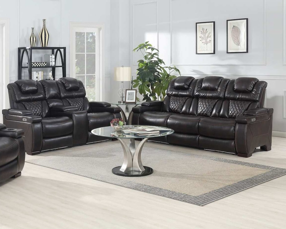 Transformer Dual Power LED Recliner Sofa Collection Black 1942