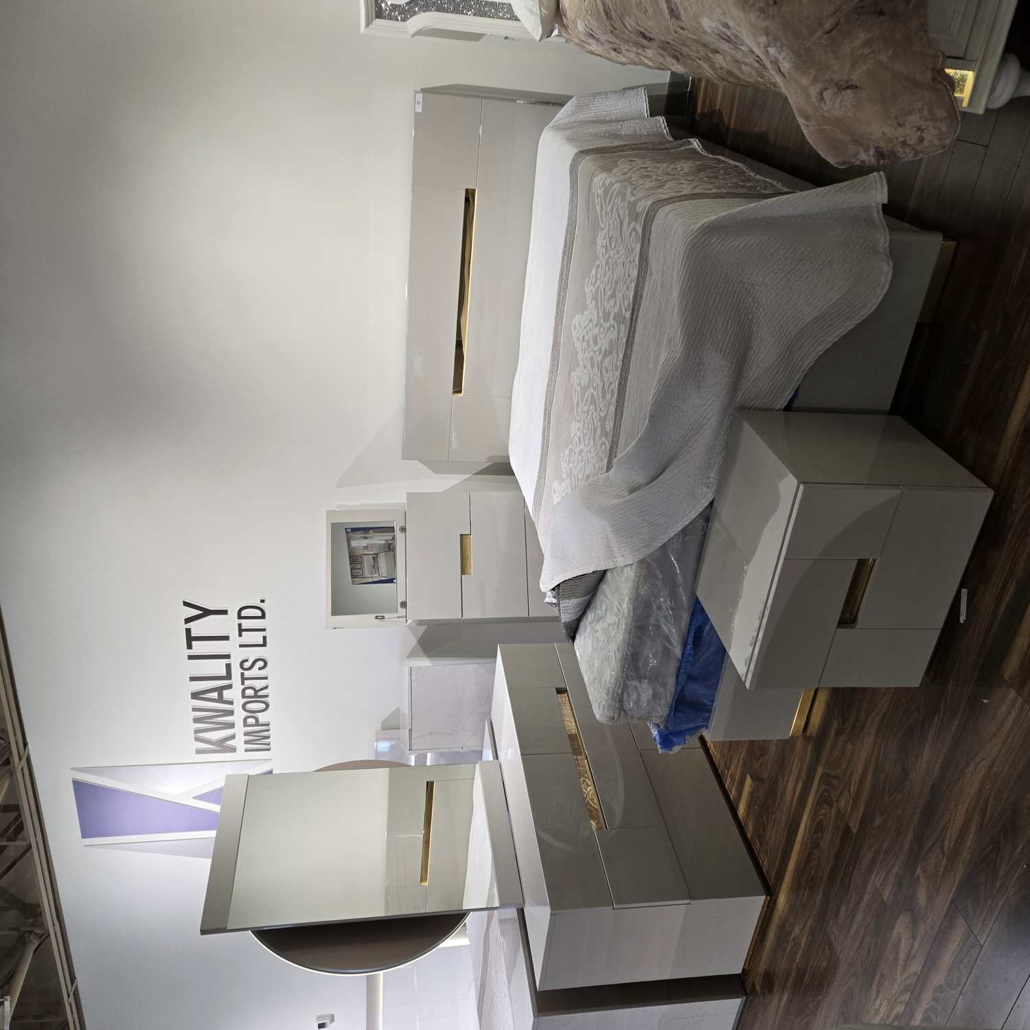 Triton Grey Bedroom Set with LED Light & Bluetooth Speaker SB172