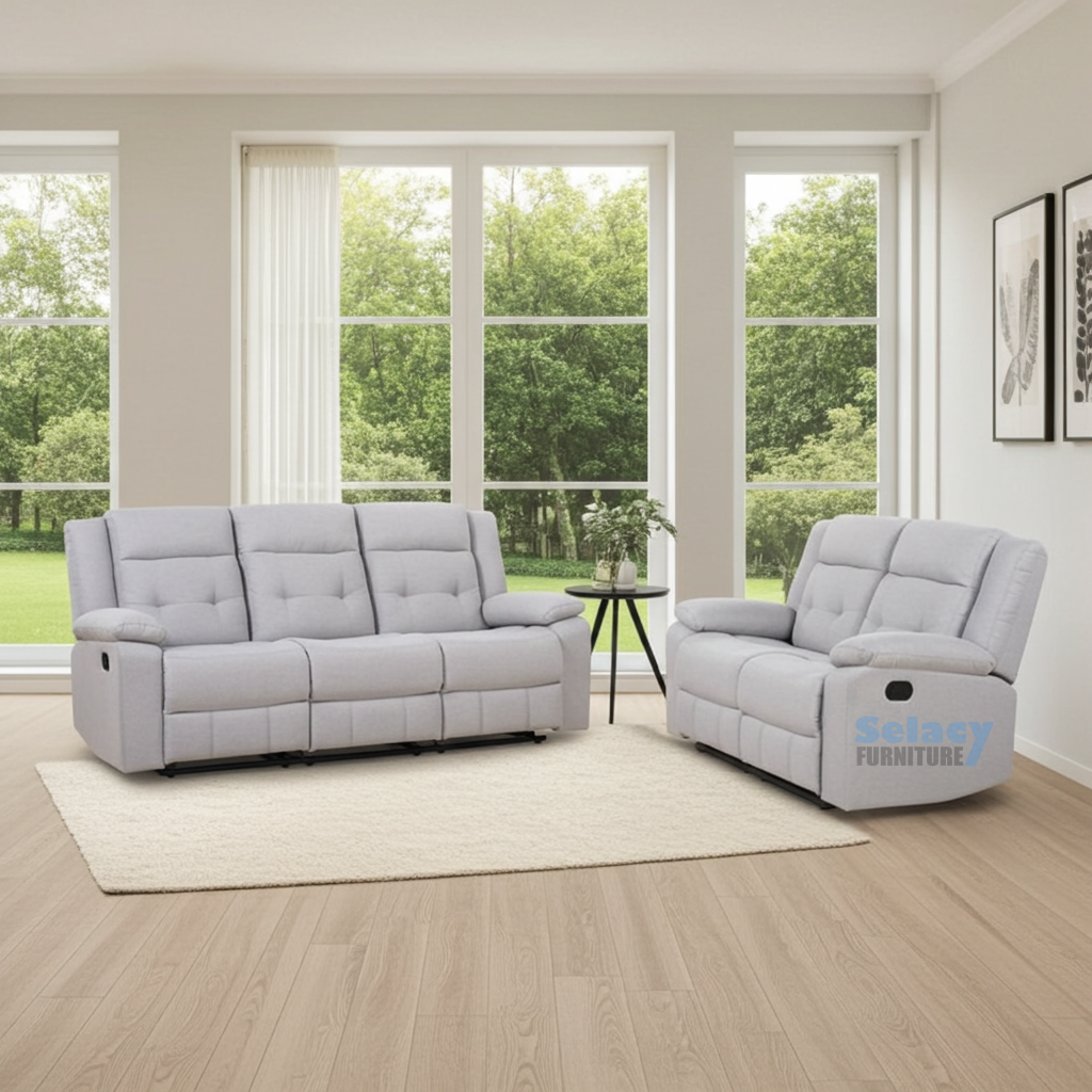 Winstone Grey Fabric Recliner Sofa Set 4965
