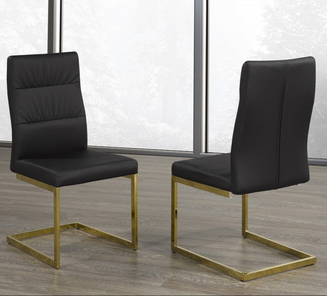 Black Dining Chair Set Of 2 C-1175BK GOL