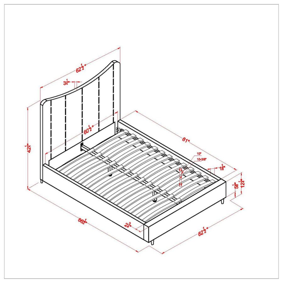 Rimo 60" Queen Platform Bed in Grey 101-268Q-GY