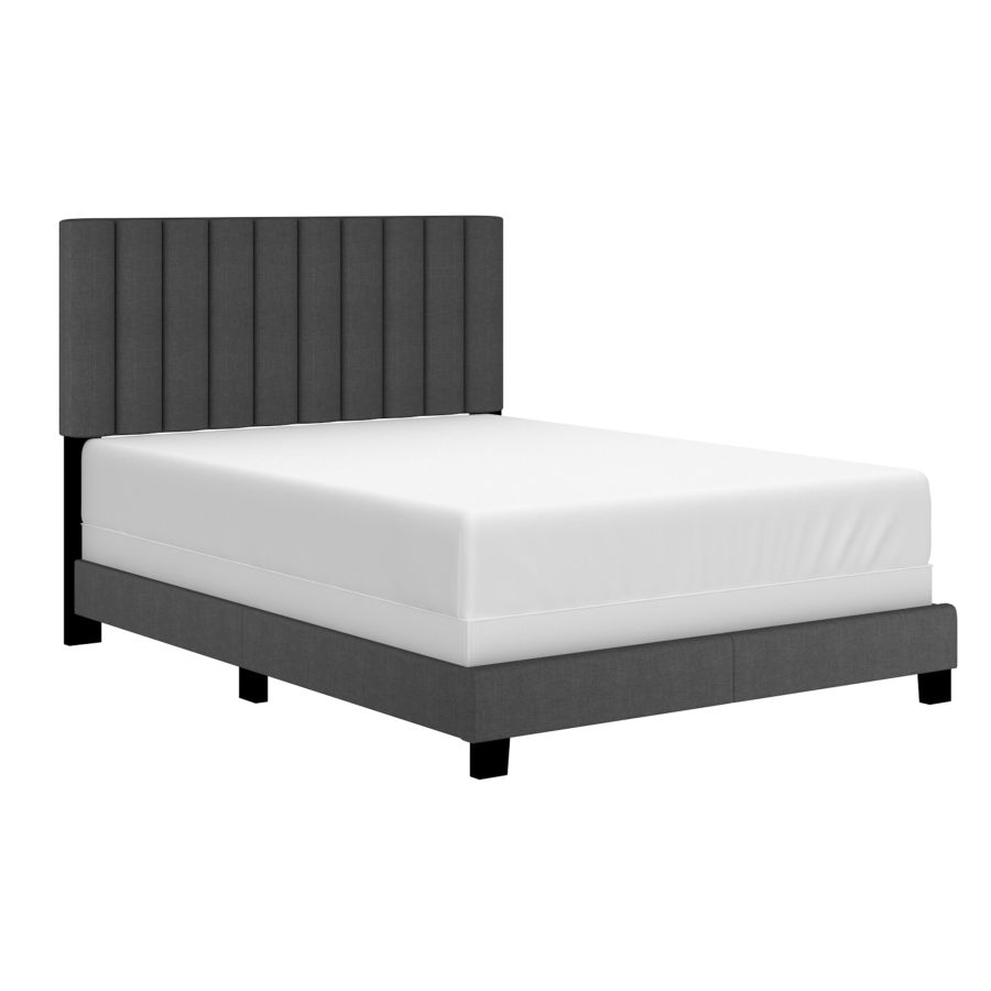 Jedd 54" Double Bed in Charcoal Fabric 101-297D-CHL