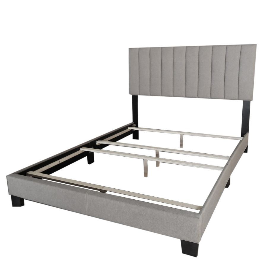 Jedd 54" Double Bed in Light Grey Fabric 101-297D-LGY