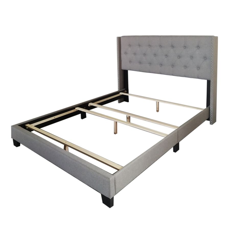 Gunner 54" Double Bed in Light Grey Fabric 101-299D-LGY