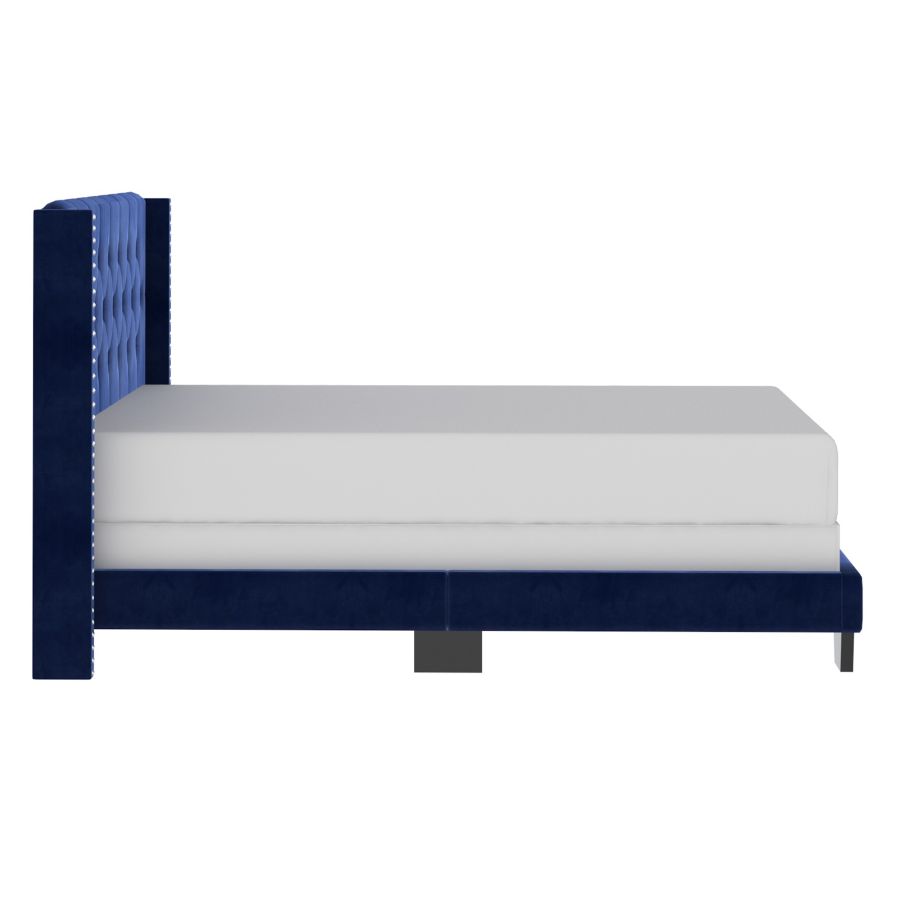 Jedd 60" Queen Bed in Blue Velvet 101-297Q-NAV