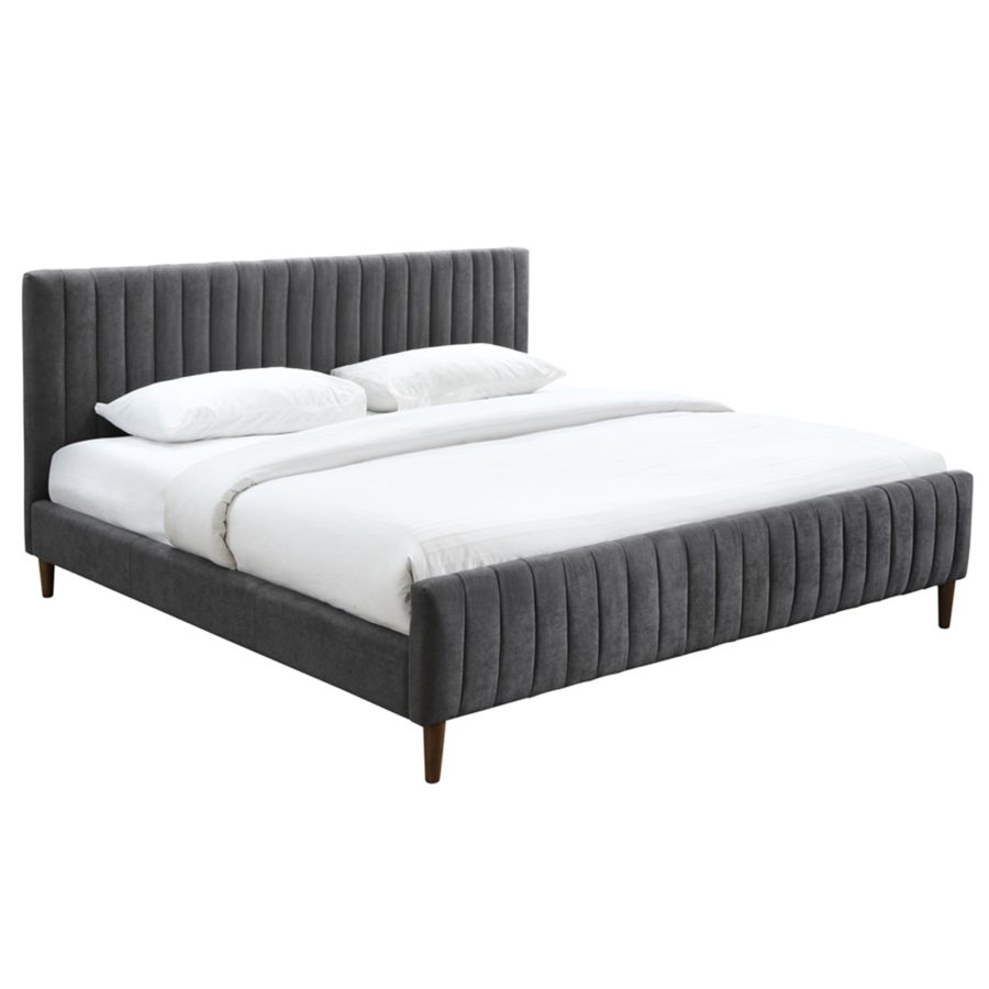 Hannah 78" King Platform Bed in Charcoal 101-622K-CH