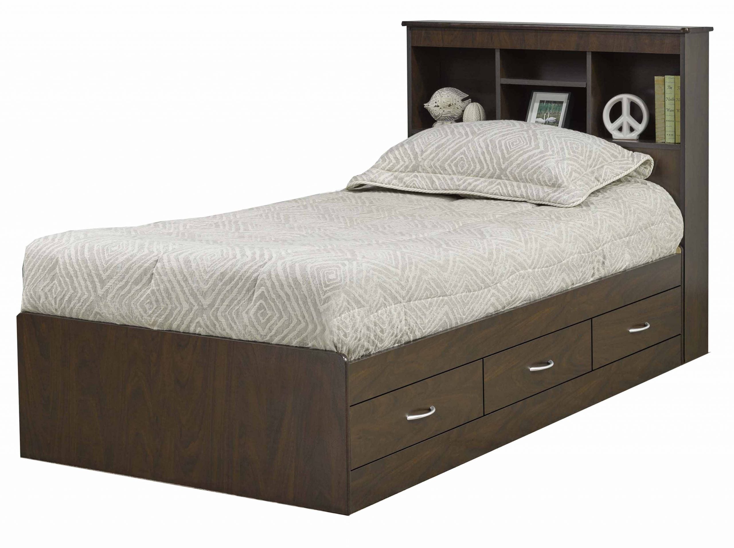 Canadian made Single Mates Bed with Bookcase Headboard