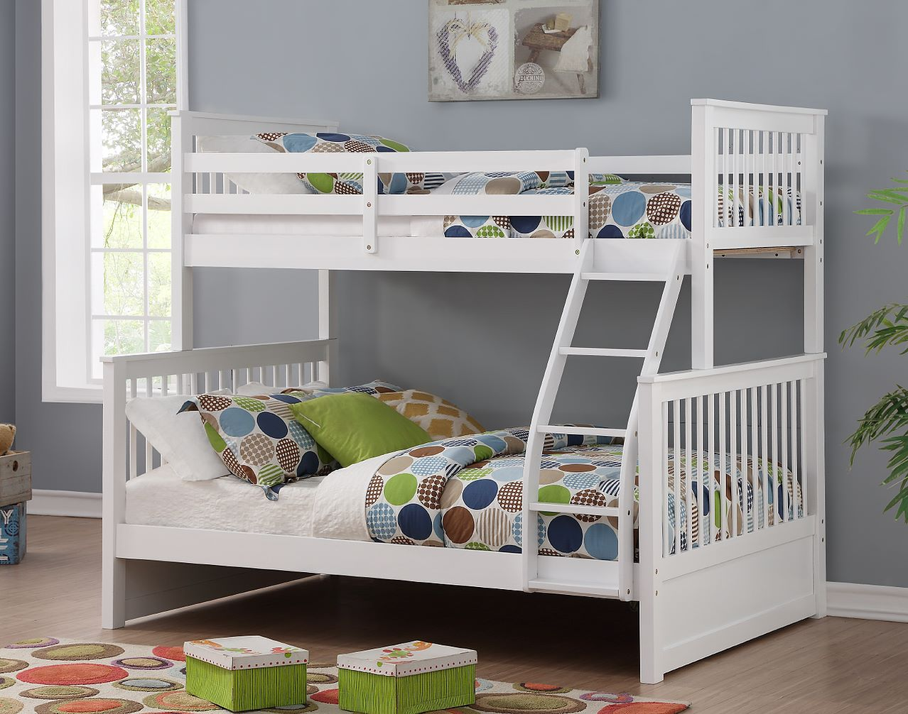 Single/Double White Bunk Bed 122