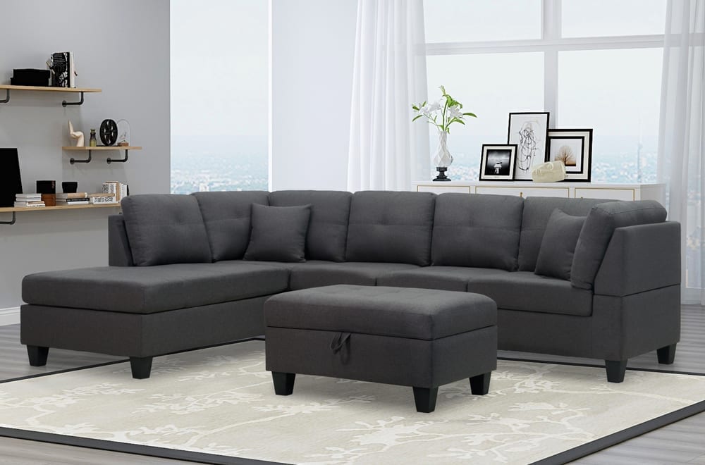 Charcoal Reversal Sofa Sectional T-1232