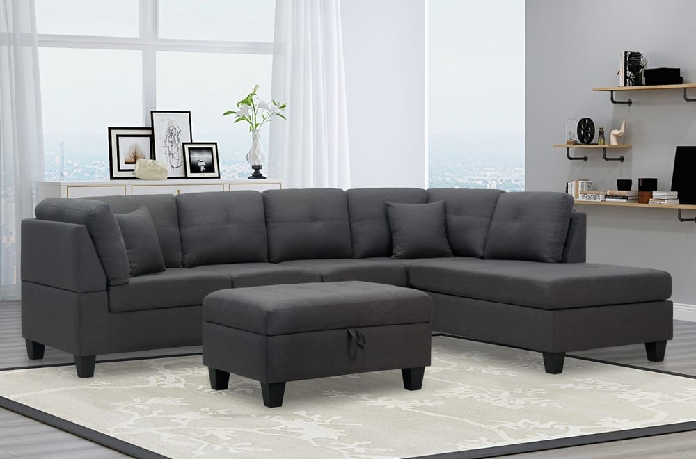 Charcoal Reversal Sofa Sectional T-1232