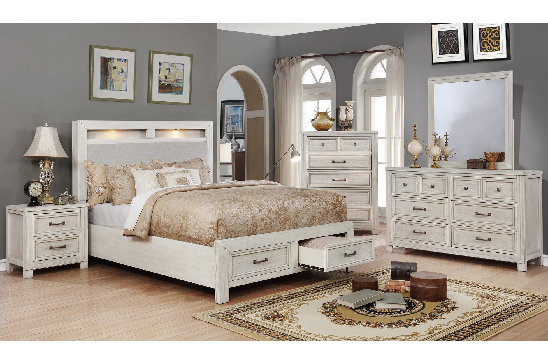 Darcy Bedroom Collection White 1700W