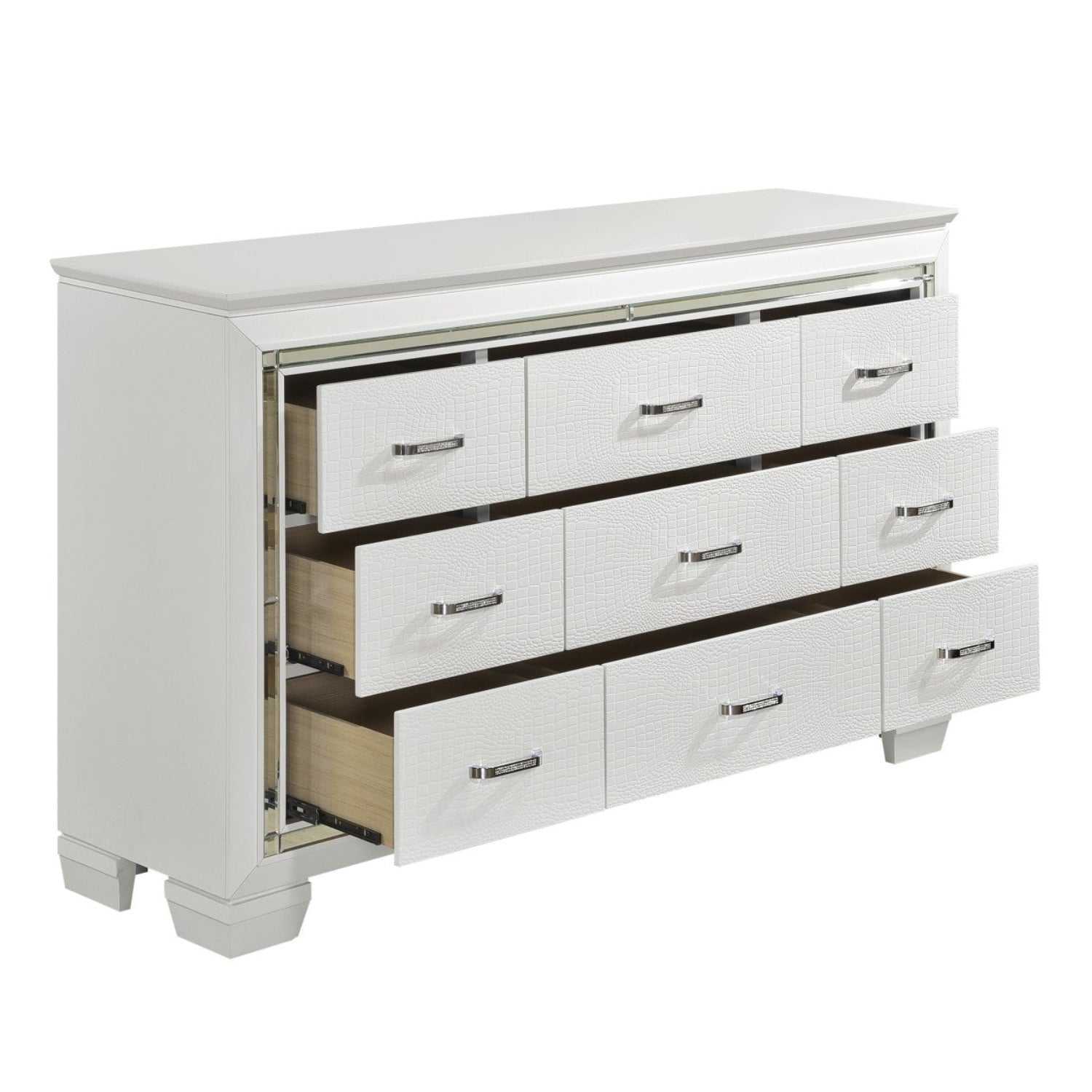 White Allura Wooden Bedroom Set 1916W