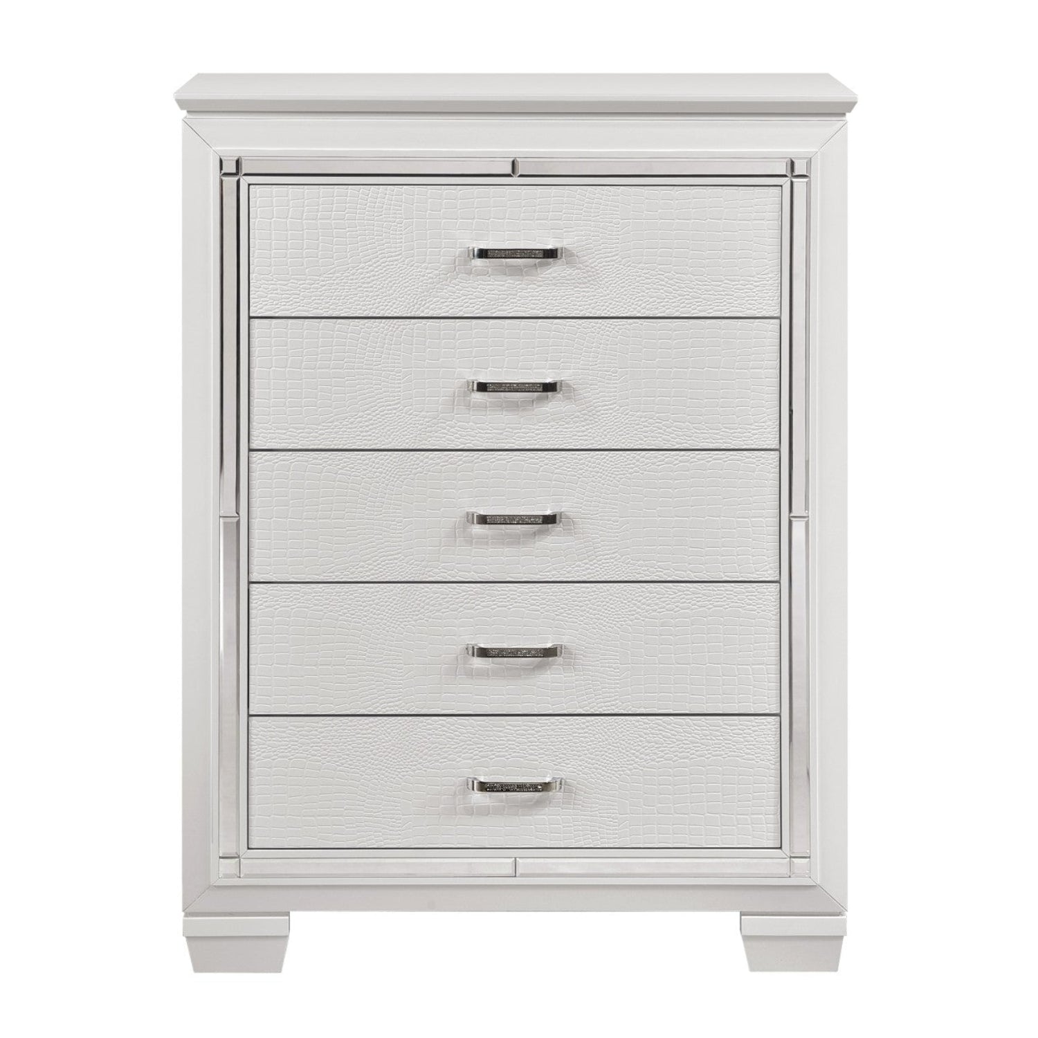 White Allura Wooden 5 Drawer Chest 1916W