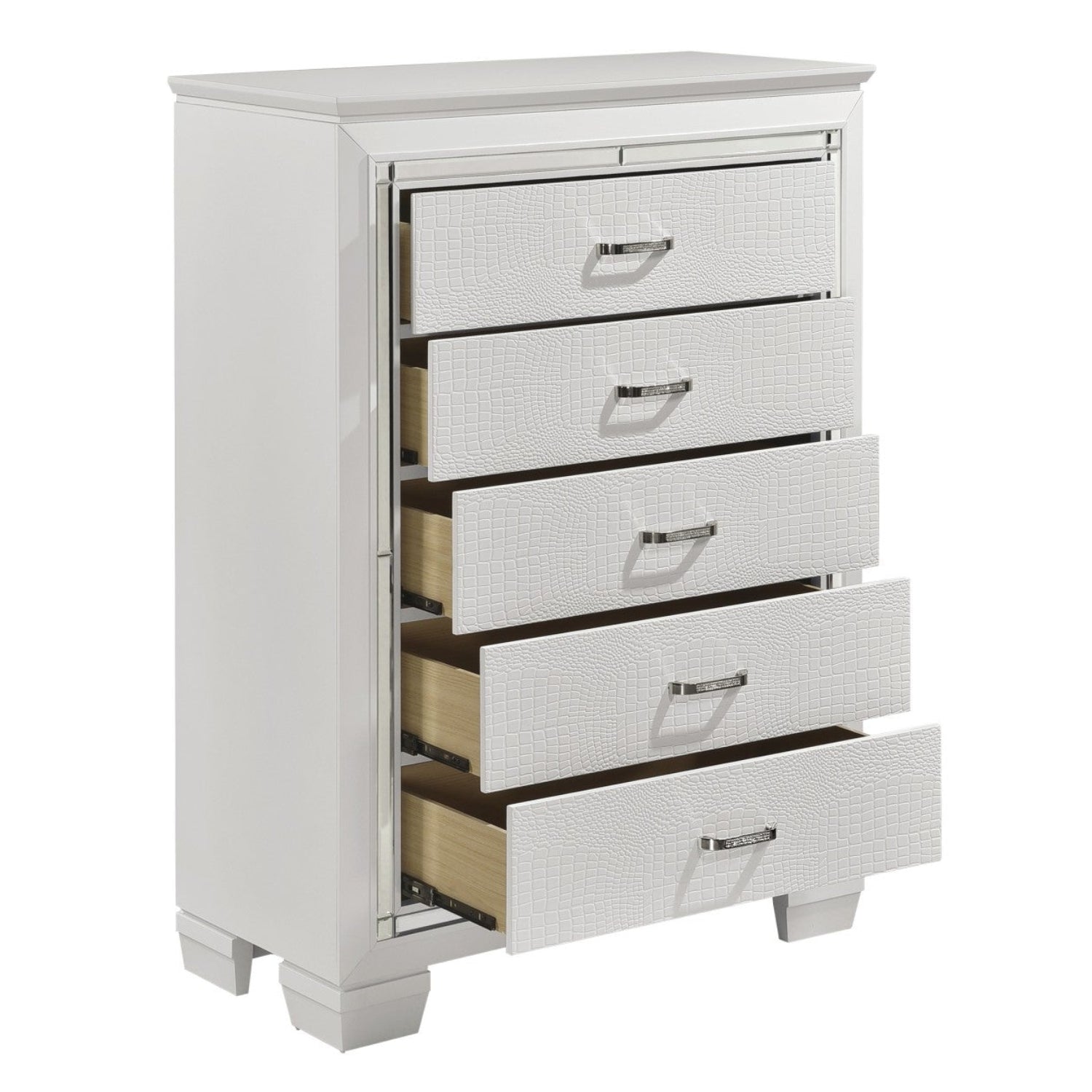 White Allura Wooden 5 Drawer Chest 1916W