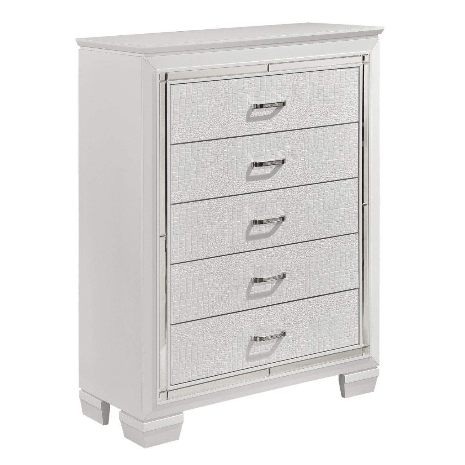 White Allura Wooden 5 Drawer Chest 1916W