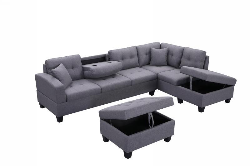 Sectional with Storage Ottoman 1982