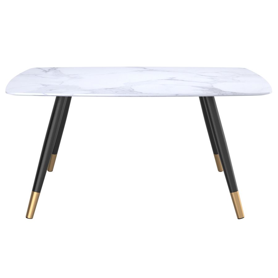 Emery Rectangular Dining Table in White and Black 201-294REC-WT